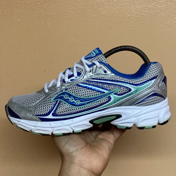 Saucony Cohesion 7 Running Sneakers “Gray Royal Blue Mint Green White Black” - Picture 11 of 16